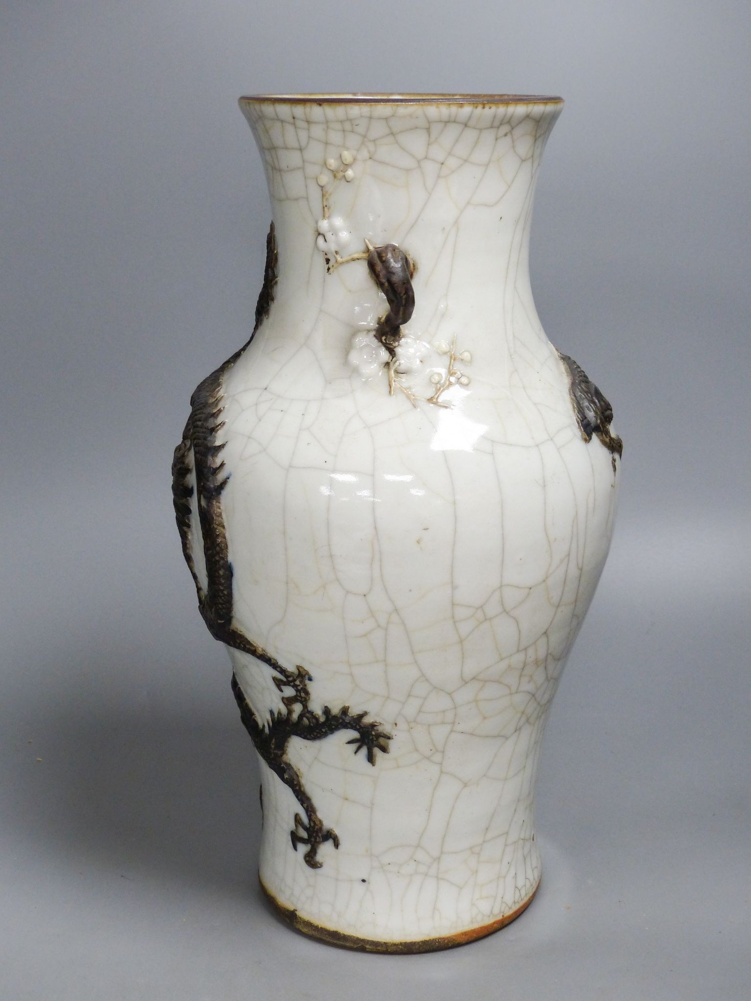 A Chinese crackleware ‘dragon’ vase, late 19th century, height 36cm